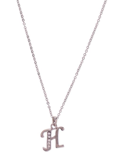 silver necklace with alphabet h pendant - 9613182 - Very Small Image - 1