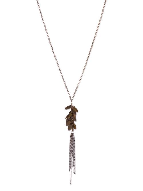 brass necklace with leaves pendant - 9613205 - Very Small Image - 1