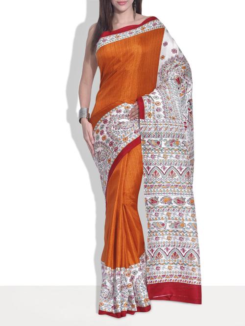 rust and red silk madhubani saree - 9613957 - Very Small Image - 1
