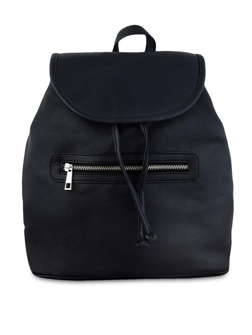 solid black leatherette backpack - 9614997 - Very Small Image - 1