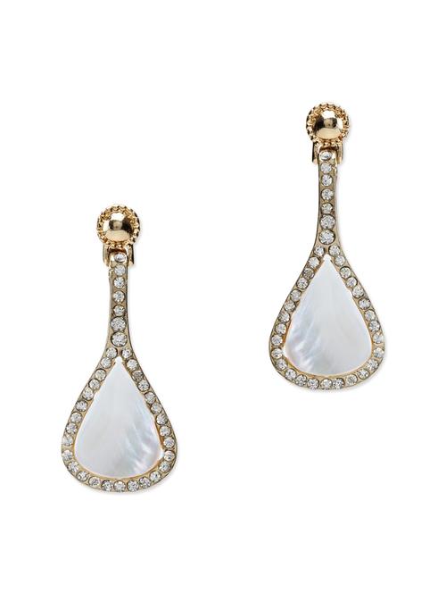 swarovski crystal embellished white earrings - 9615574 - Very Small Image - 1