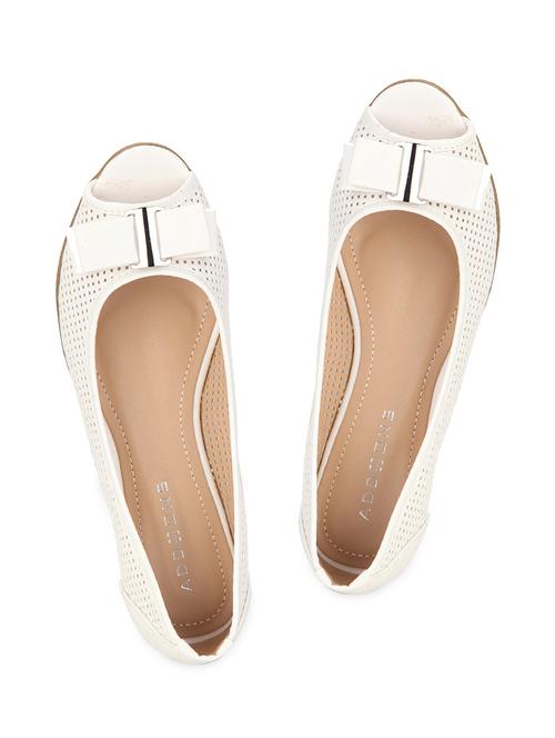 white bow embellished peep toe ballerinas - 9616203 - Very Small Image - 1
