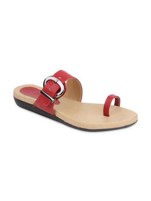 red faux leather sandals - 9616325 - Very Small Image - 1