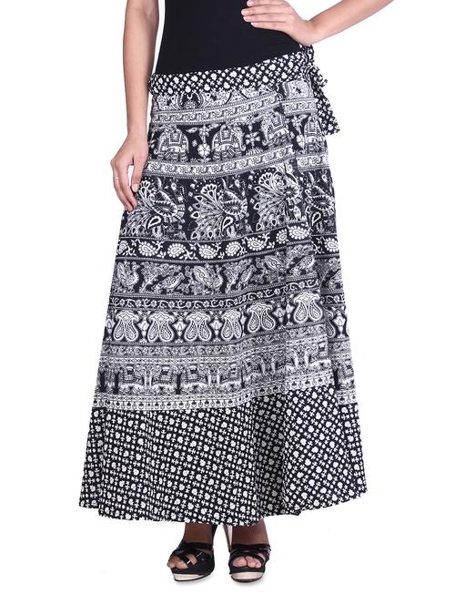 printed cotton wrap skirt - 9617171 - Very Small Image - 1