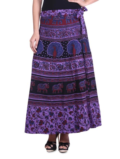 jaipuri printed long wrap skirt - 9617173 - Very Small Image - 1