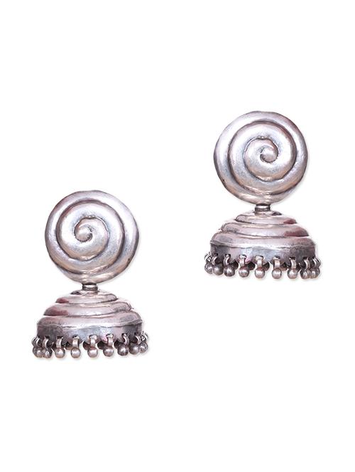 Sterling Silver Beads Embellished Jhumkas - 9618175 - Very Small Image - 1