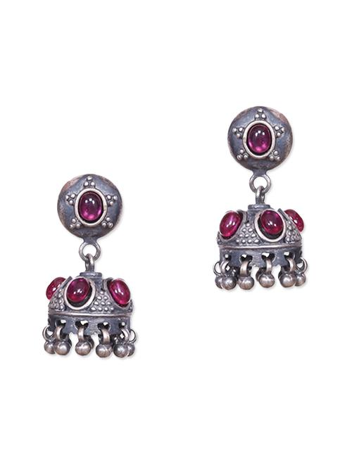 sterling silver beaded jhumkas - 9618195 - Very Small Image - 1