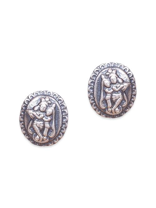 sterling silver embossed studs - 9618209 - Very Small Image - 1