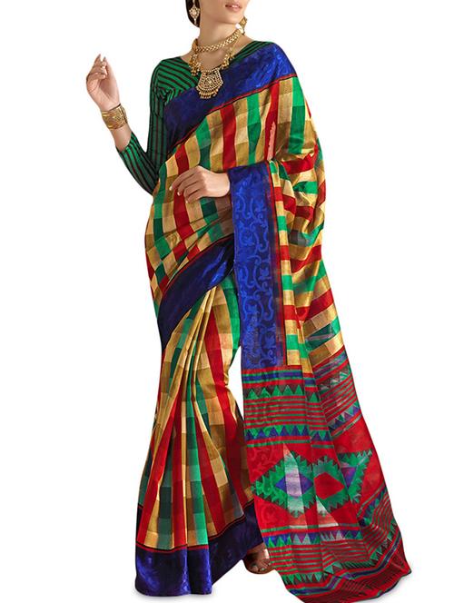 multicoloured silk printed saree - 9618285 - Very Small Image - 1