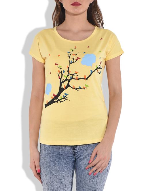 yellow tree printed cotton knit top - 9620937 - Very Small Image - 1