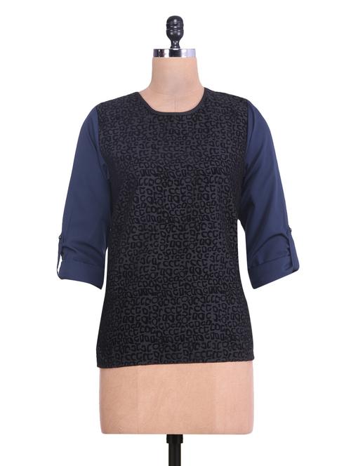 black printed crepe top - 9622175 - Very Small Image - 1