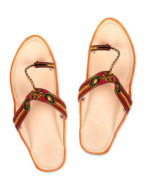 beige leather open toed flats - 9623885 - Very Small Image - 1