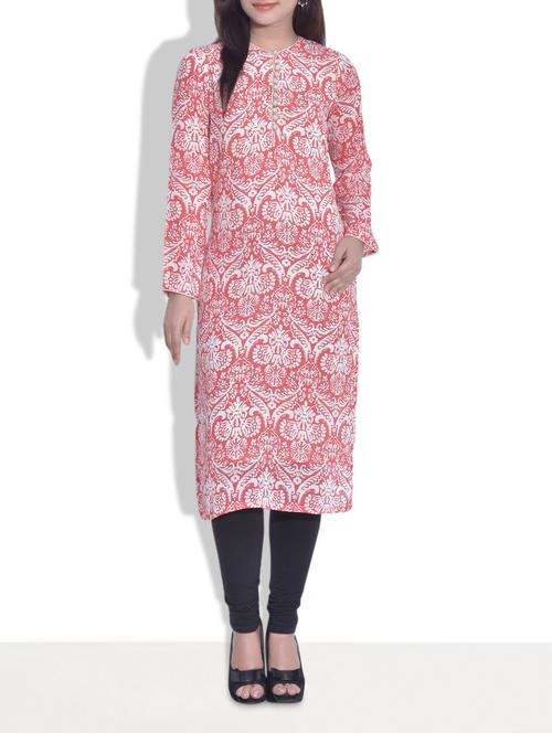 red georgette printed kurta - 9625503 - Very Small Image - 1