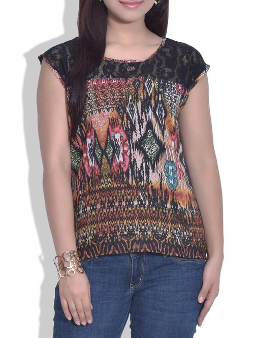 multicolored georgette printed top - 9625513 - Very Small Image - 1