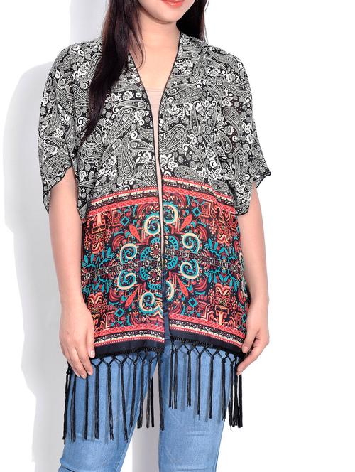 multicolored georgette printed shrug - 9625527 - Very Small Image - 1