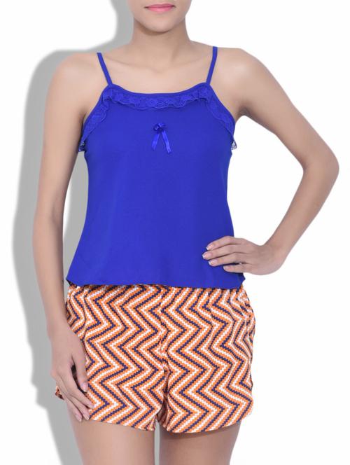 multicolored georgette and poly crepe night wear set - 9625550 - Very Small Image - 1