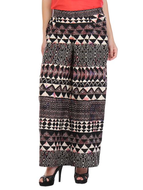 multicolor poly crepe palazzos - 9625557 - Very Small Image - 1