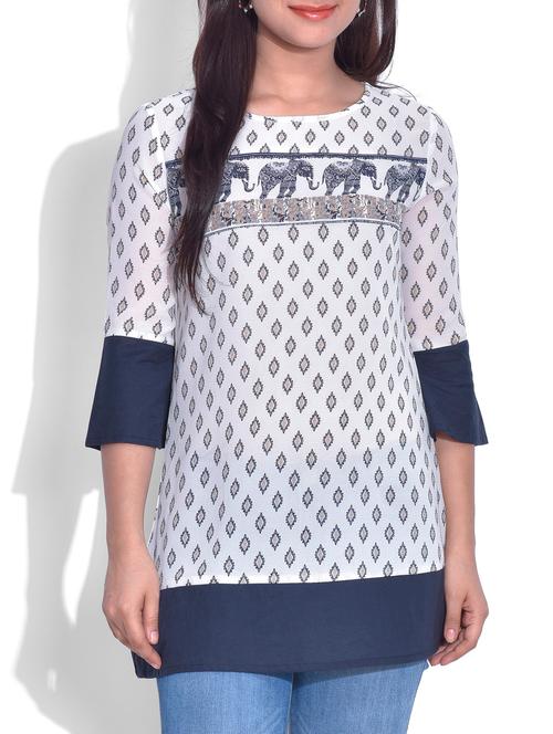 women's straight round neck top - 9625564 - Very Small Image - 1