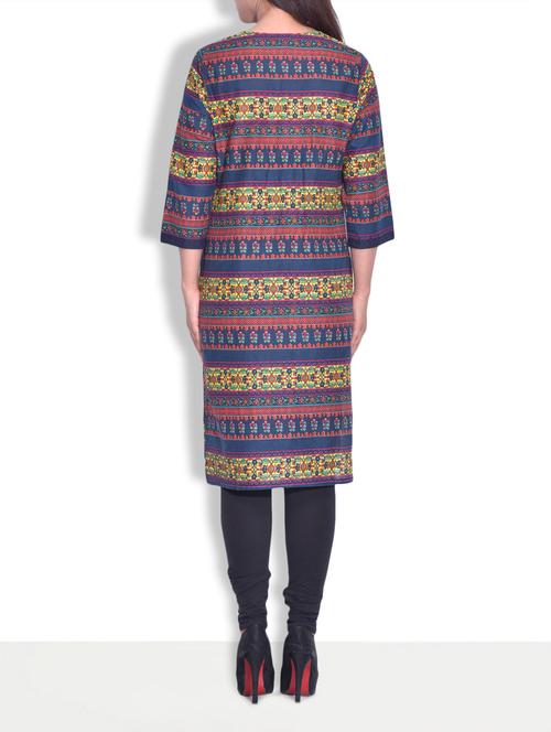 multicolored cotton striped kurta - 9625579 - Very Small Image - 1