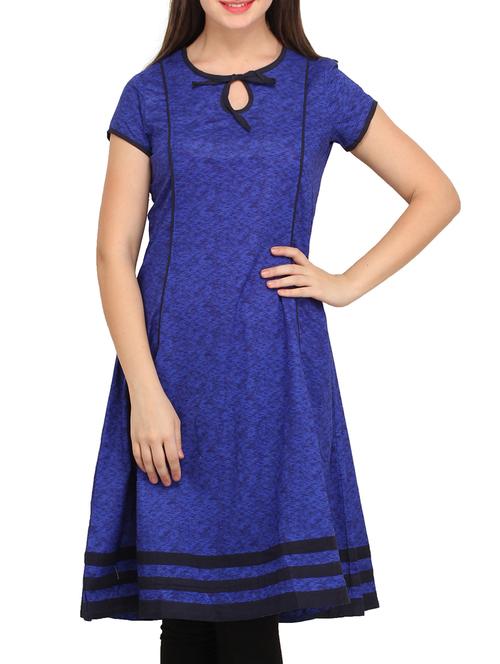 dark blue cotton kurta - 9625590 - Very Small Image - 1