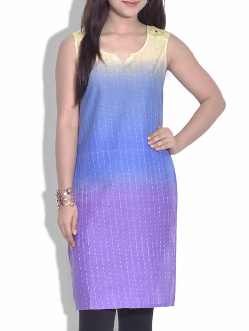 multicolored cotton printed kurta - 9625624 - Very Small Image - 1