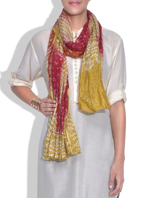 multicoloured bandhni print silk dupatta - 9625679 - Very Small Image - 1