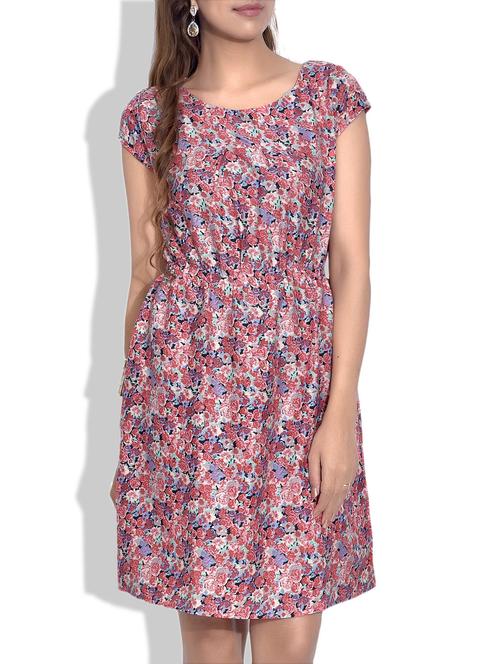 multicoloured floral printed dress - 9625809 - Very Small Image - 1