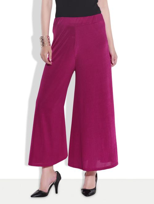 solid magenta pink palazzos - 9626617 - Very Small Image - 1