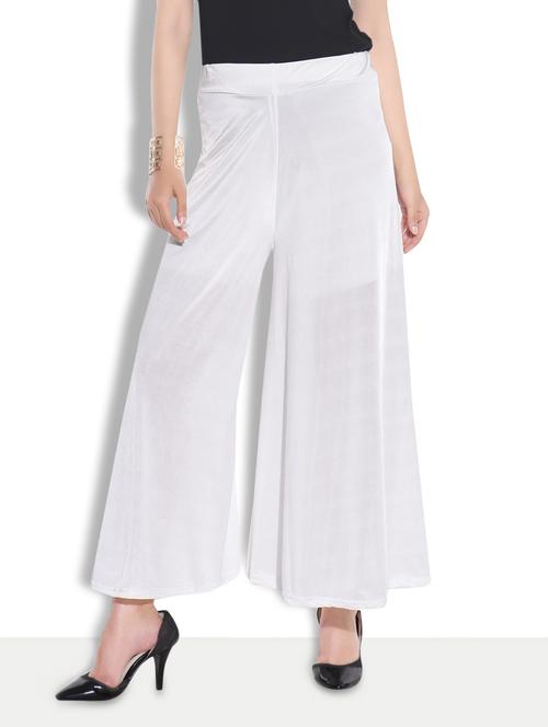 solid ivory white palazzos - 9626618 - Very Small Image - 1