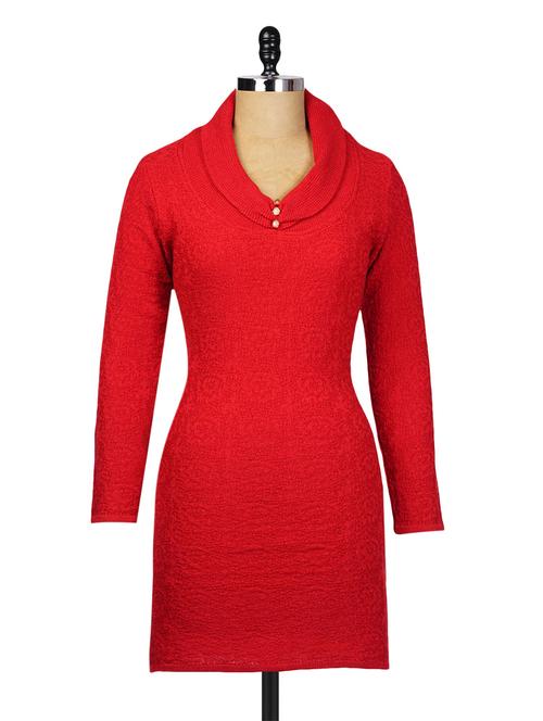 red acrylic kurta - 9631857 - Very Small Image - 1