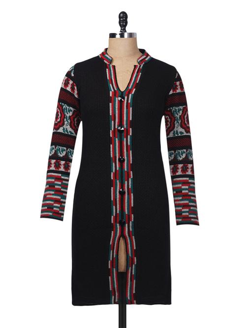 black acrylic printed kurta - 9631875 - Very Small Image - 1