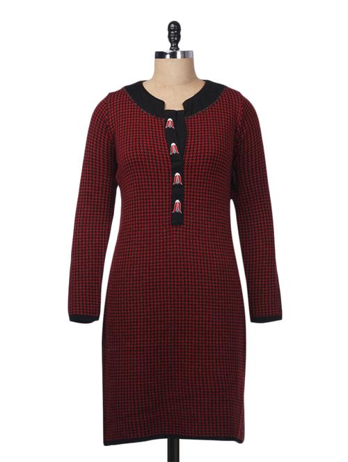red acrylic kurta - 9631887 - Very Small Image - 1