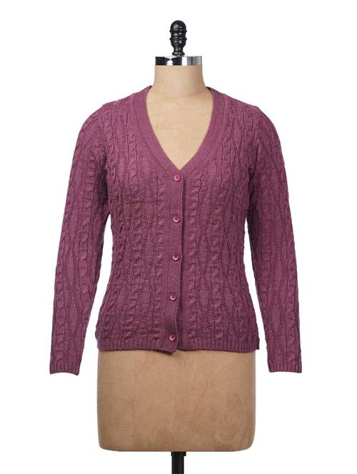 purple acrylic cardigan - 9631962 - Very Small Image - 1