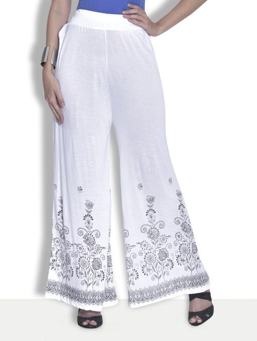 white and black printed palazzo - 9632139 - Very Small Image - 1