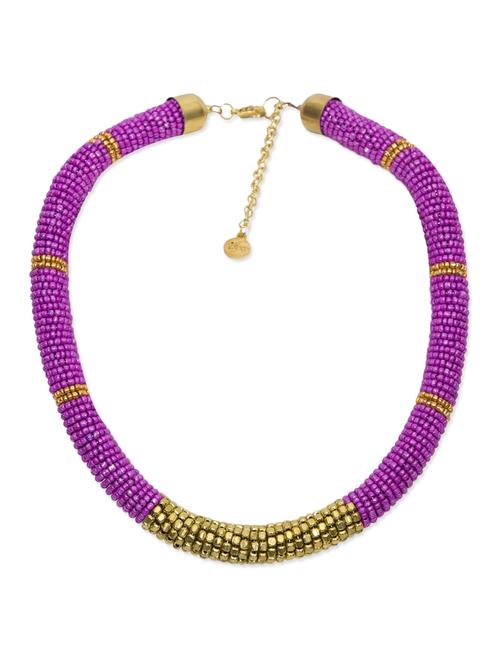 purple brass beaded short necklace - 9632849 - Very Small Image - 1