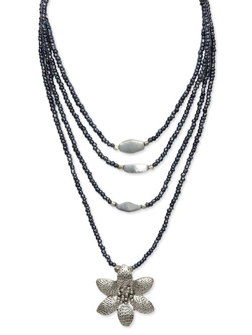 black brass beaded long necklace - 9632853 - Very Small Image - 1