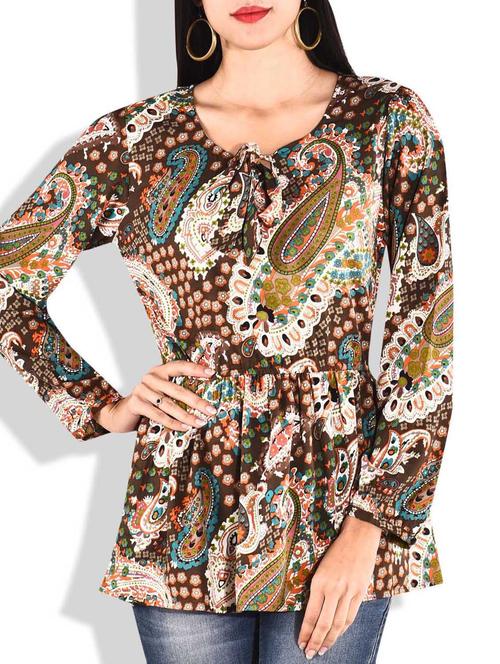 paisley printed long sleeve top - 9634235 - Very Small Image - 1