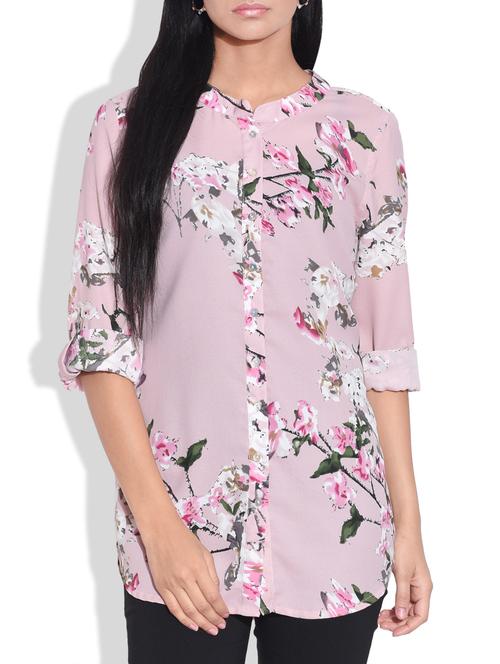 pink printed quarter sleeved top - 9638806 - Very Small Image - 1