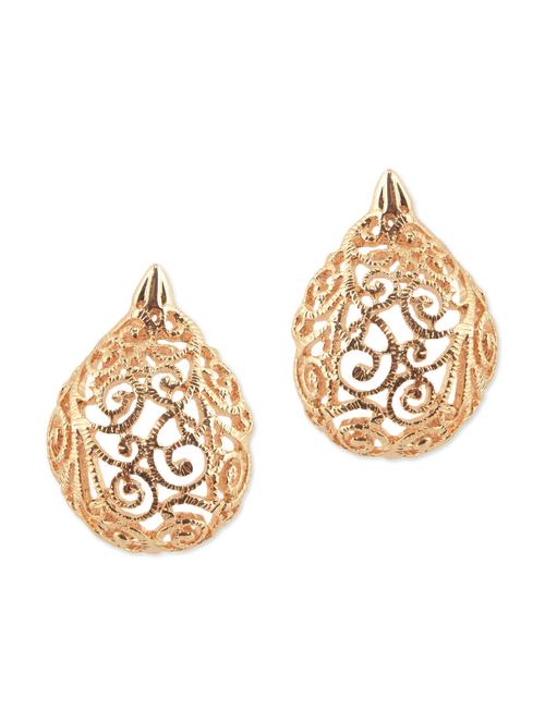 gold tear shaped filigree earrings - 9640924 - Very Small Image - 1