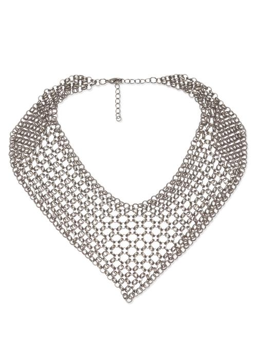 silver interlinked collar necklace - 9641045 - Very Small Image - 1