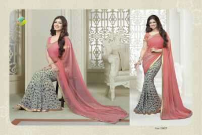 printed net sheer saree - 9641454 - Very Small Image - 1