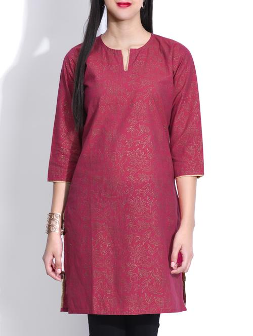 pink linen straight kurta - 9642657 - Very Small Image - 1