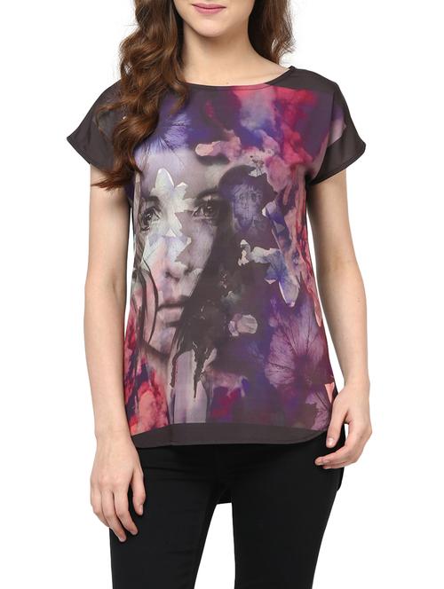 the vanca multicolored abstract digital print high-low top - 9643137 - Very Small Image - 1