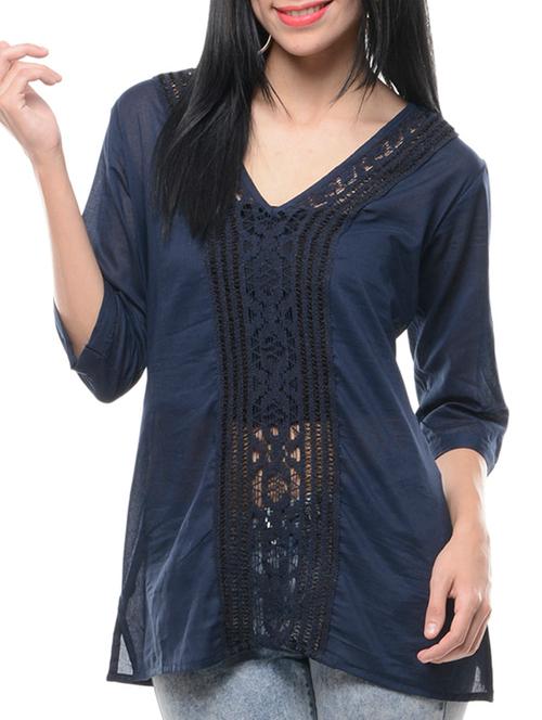 blue cotton regular top - 9645476 - Very Small Image - 1