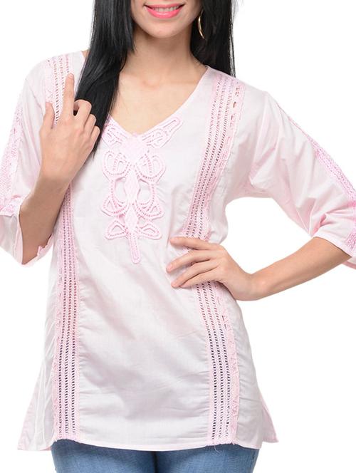 pink cotton regular top - 9645479 - Very Small Image - 1