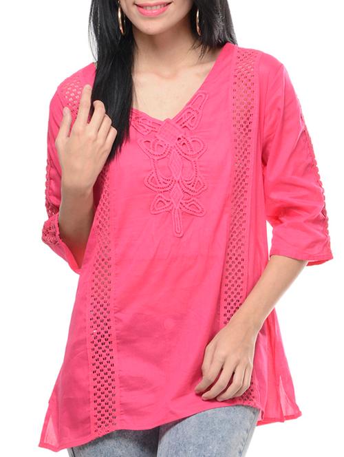 red cotton regular top - 9645480 - Very Small Image - 1