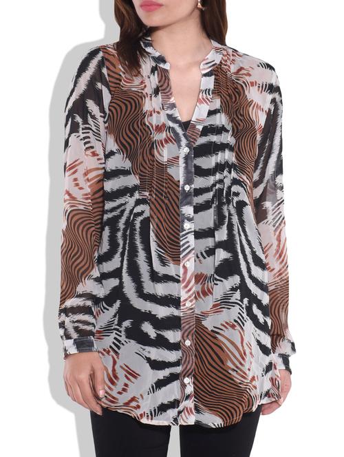 multicolored full sleeved printed shirt - 9646295 - Very Small Image - 1