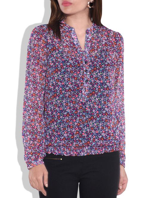 multicolored full sleeved printed top - 9646296 - Very Small Image - 1