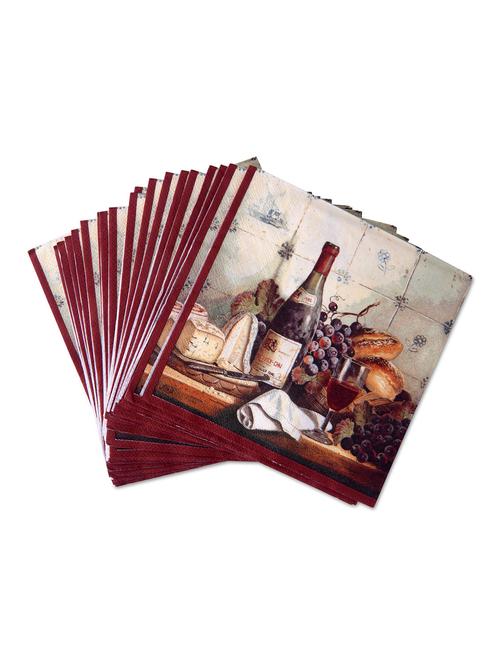 set of 20 cream printed paper napkins - 9649231 - Very Small Image - 1