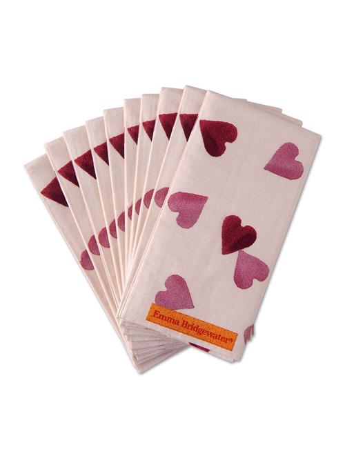 set of 10 cream heart printed paper napkins - 9649234 - Very Small Image - 1